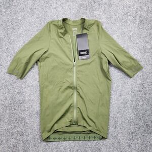 GORE WEAR Distance Jersey Mens Small Utility Green Full Zip Cycling Bike